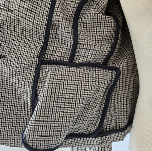 ZARA TRAFALUC herringbone cotton tweed lightweight cream/black/Grey blazer. MED - Picture 9 of 13